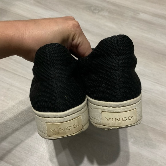 VINCE Warren Slip On Black Platform Sneakers Sz 8.5M - Picture 10 of 10